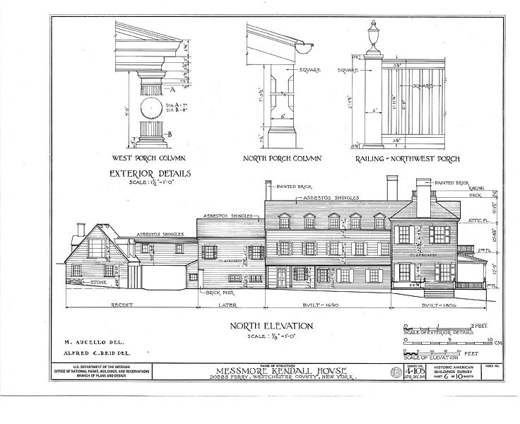 File:Messmore Kendall House, Albany Post Road, Dobbs Ferry, Westchester County, NY HABS NY,60-DOBF,1- (sheet 6 of 10).tif