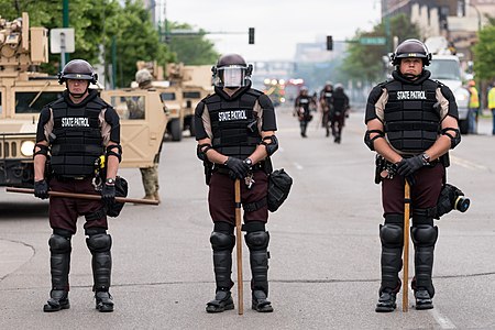 Minnesota State Patrol stand at E Lake St and 29th Ave S in Minneapolis, Minnesota (49949772331).jpg