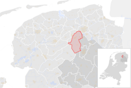 Locatie van de gemeente Noordenveld (gemeentegrenzen CBS 2016)