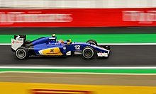 Felipe Nasr driving the C34 in his home race during the Brazilian Grand Prix Nasr Brazil 2015.jpg