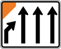 Lane management (four lanes, left lane merges)