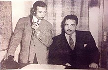 Al-Rawi with Badr Shaker Al-Sayyab, 1956 Noori AlRawi & Badr Chaker AlSayyab 1956.jpg