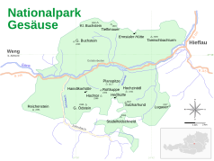 Přehledová mapa národního parku