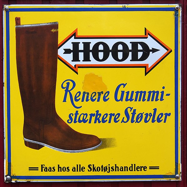 File:Old Danish enamel advertising sign, Hood.JPG