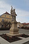 Overview of Statue of John of Nepomuk in Mohelno, Třebíč District.jpg