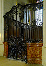 wrought-iron gate to a chapel