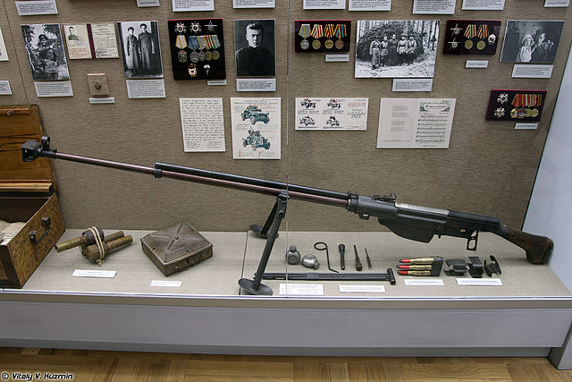 Soviet PTRS anti-tank rifle in a museum