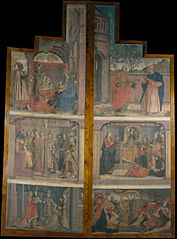 Two cloths from the doors of an altarpiece with scenes of saint Catherine's life