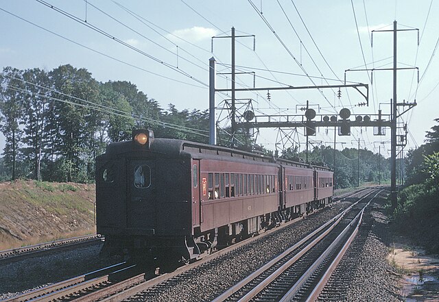 A Penn Central train near the Beltway in 1970, running on what is now the Penn Line