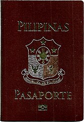 Current version of the Philippine passport, equipped with biometric technology.