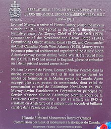 Plaque at the site of the Murray memorial in Pictou Landing, Nova Scotia