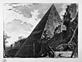 Дж. Б. Пиранези. Пирамида Цестия. Офорт из серии "Римские древности"