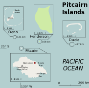 Karta Pitctarinovih otokov