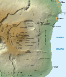 Topographic map showing the volcano and surrounding terrain