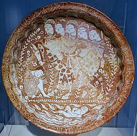 Plate by Shamsuddin al-Hasani Abu Zayd, Iran, December 1210 AD (dated AH Jumada II 607), composite body painted over glaze with luster - Freer Gallery of Art - DSC04647.jpg