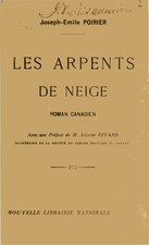 Joseph-Émile Poirier, Les arpents de neige, 1909    