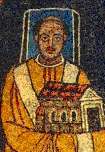 Pape Paschalis I. dans la mosaïque de l'abside de Santa Prassede à Rome.gif