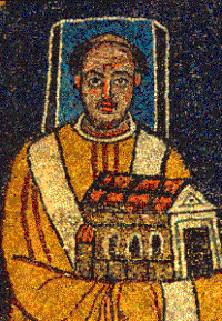 Pope Paschalis I. in apsis mosaic of Santa Prassede in Rome.gif