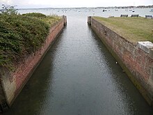 The remains of the sea lock at the end of the Portsea section