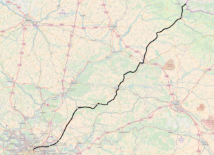 Mapa mostrando a rota da linha.