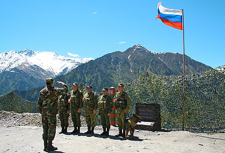 A border guard outpost in Dagestan, Russia