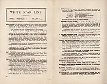 List of passenger facilities from RMS Olympic's First Class passenger list, 1923 RMS Olympic on board facilities 1923.jpg