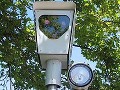 A red-light camera in use in Beaverton, Oregon, USA