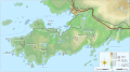 Rhu Peninsula elevation map with neolithic features