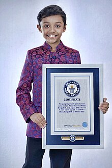 Rituraj Bhowmick Hriddo with his certificate of Guinness World Records