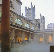 The Great Bath is fed with hot water from the hot spring.