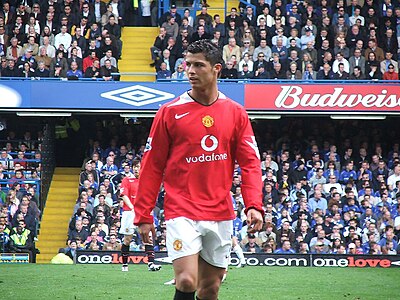Professional athletes like footballer Cristiano Ronaldo receive salaries that come from corporate sponsors that advertise on their uniforms or around the sporting venue, as well as from the fans who pay money to attend the game