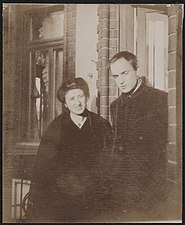Roza Luksemburg kaj Kostja Zetkin en 1909.