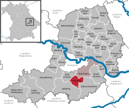 Läget för Salching i Landkreis Straubing-Bogen