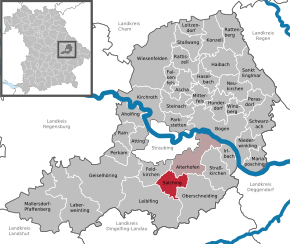Poziția Salching pe harta districtului Straubing-Bogen