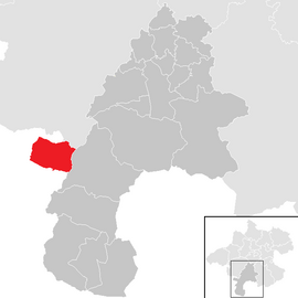 Poloha obce St. Wolfgang im Salzkammergut v okrese Gmunden (klikacia mapa)