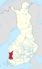 Satakunta on a map of Finland