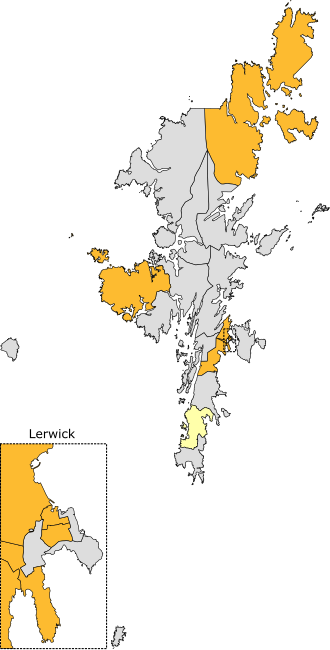Results by ward. Shetland Islands Council election, 1999.svg