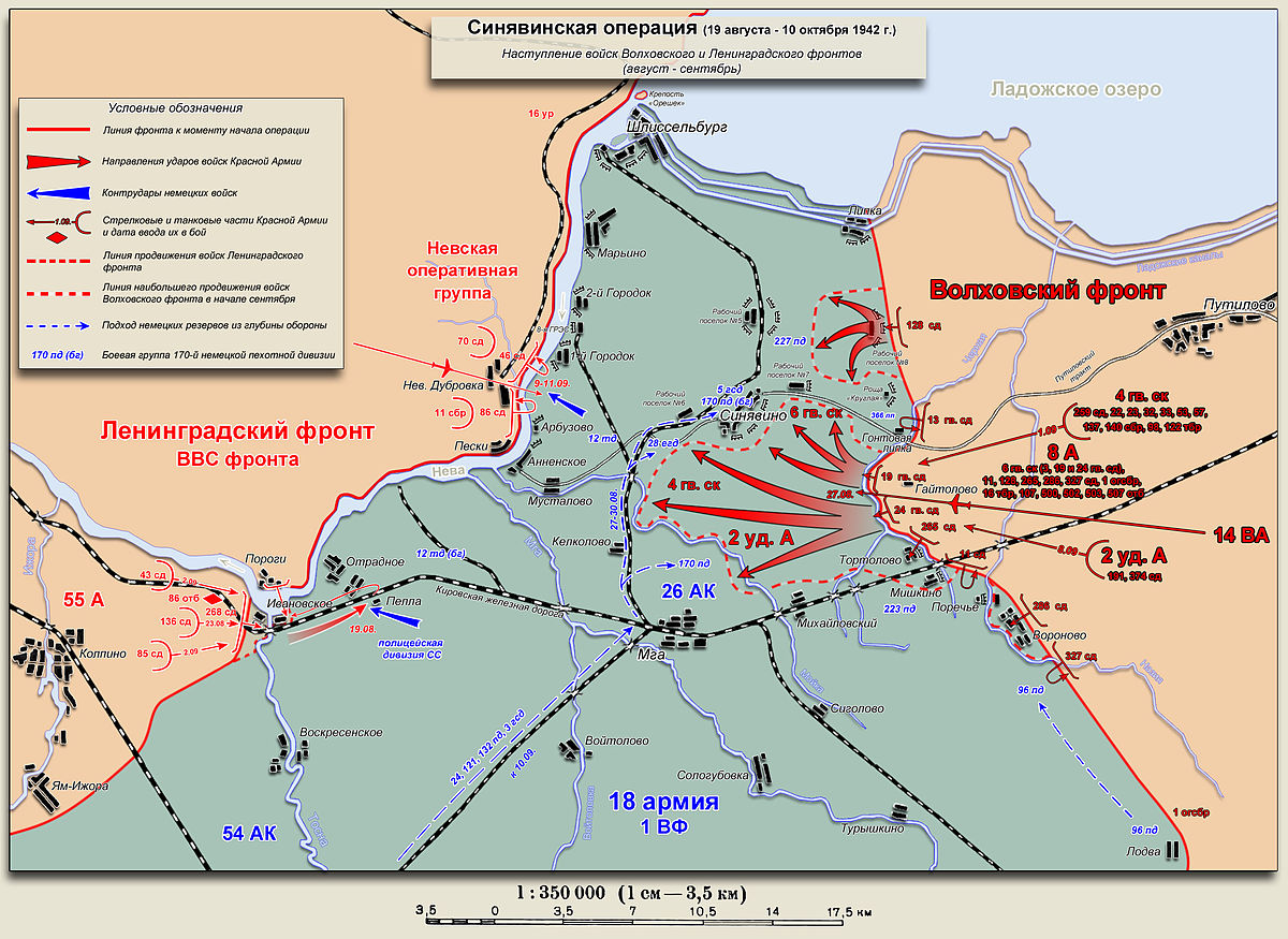 Карта боев 1942