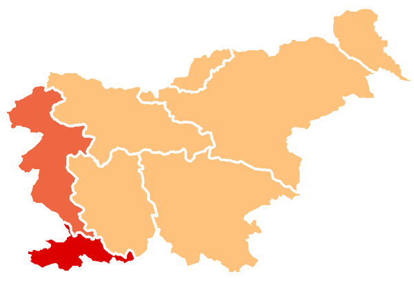 Locatie van Primorska in Slovenië