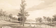 An 1846 drawing of St George's Bridge by Thomas Mitchell St George's Bridge.png