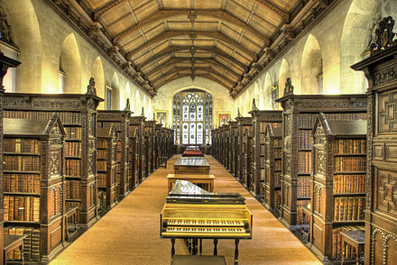 Interior of the library St John's College Old Library interior.jpg