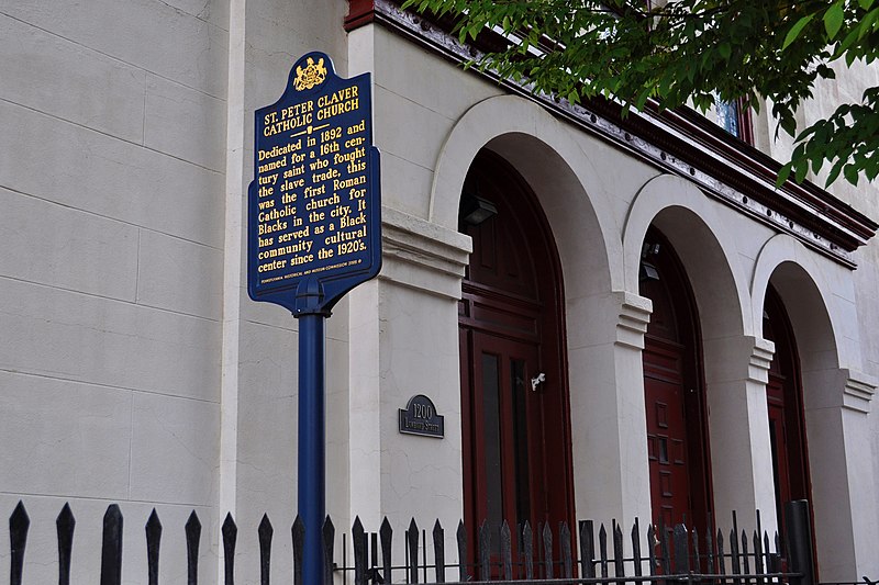 File:St Peter Claver Catholic Church Historical Marker 1200 Lombard St Philadelphia PA (DSC 3200).jpg