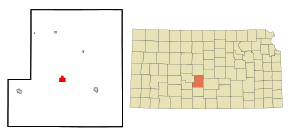 Stafford County Kansas Incorporated and Unincorporated areas St. John Highlighted.svg