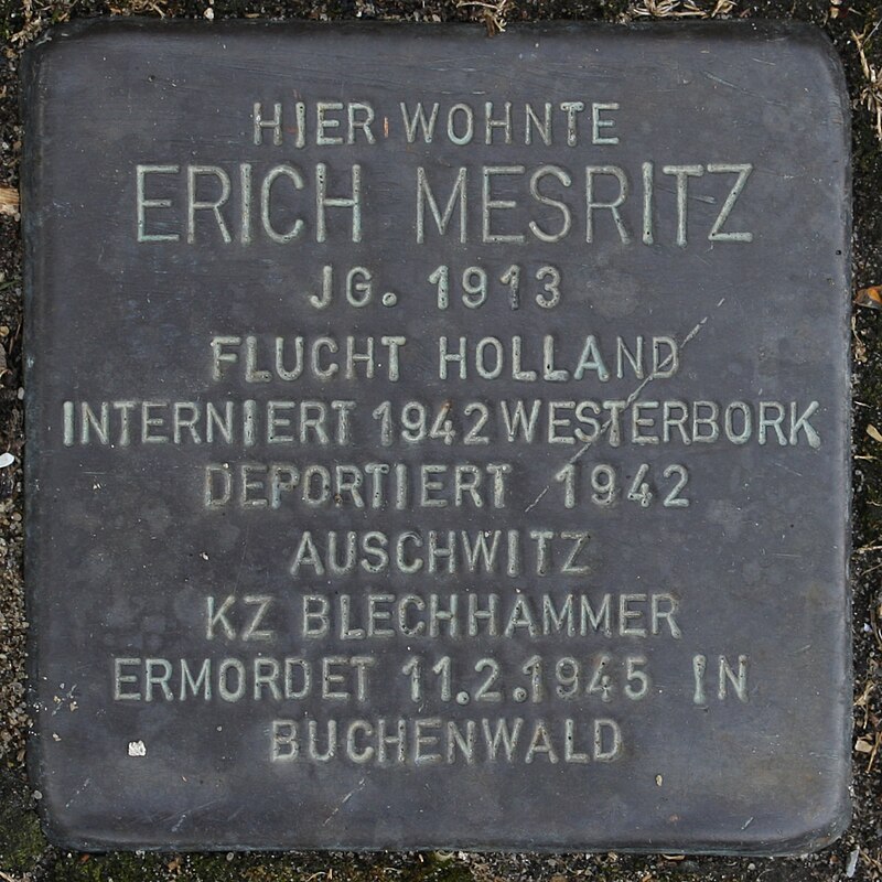 Stolperstein Wendeburg Am Betonwerk 2 Erich Mesritz.jpg