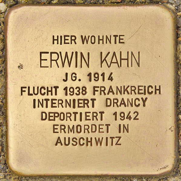 File:Stolperstein für Erwin Kahn (Montabaur).jpg