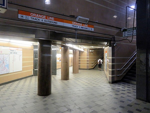 The sub-passage connecting the platforms