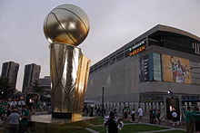 The TD Garden, seen here during the 2008 NBA Finals, has been the Celtics' arena since 1995. TD Garden 2008 Finals.jpg