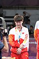 Deutsch: Tischtennis bei den Olympischen Jugendspielen 2018; Tag 9, 15. Oktober 2018; Mixed Medaillenzeremonie - Gold: Yingsha Sun & Wang Chuqin (CHN), Silber: Miu Hirano & Tomokazu Harimoto (JPN), Bronze: Su Pei-ling & Lin Yun-ju (TPE)); Medaillen-Verleiher: IOC member Ryu Seung-minu (KOR), Maskottchen-Verleiher: ITTF Vice-Presiden Nestor Tenca (ARG) English: Table tennis at the 2018 Summer Youth Olympics at 15 October 2018 – Mixed Medal Ceremony - Gold: Yingsha Sun & Wang Chuqin (CHN), Silver: Miu Hirano & Tomokazu Harimoto (JPN), Bronze: Su Pei-ling & Lin Yun-ju (TPE)); Medal presenter: IOC member Ryu Seung-minu (KOR), Mascot presenter: ITTF Vice-Presiden Nestor Tenca (ARG)