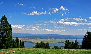 View from the top of West Mountain at Tamarack Resort, overlooking Lake Cascade to the east Tamarack view.jpg