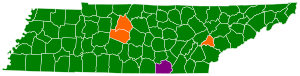 Resultados de las elecciones primarias presidenciales republicanas de Tennessee por condado, 2012.svg